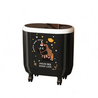 Decorated Waste Bin Cartoon Horse Wheeled Trash Bin Caster Wheels