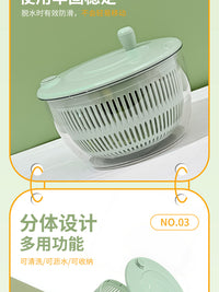 厂家直销沥水篮果蔬脱水器手动甩干沥水器刨丝器榨汁多功能切菜器