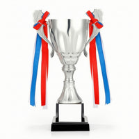 Metal Trophy Cup Tiered Trophy with Black Base Shiny Cup with Handles Shimmering for School Ceremonies