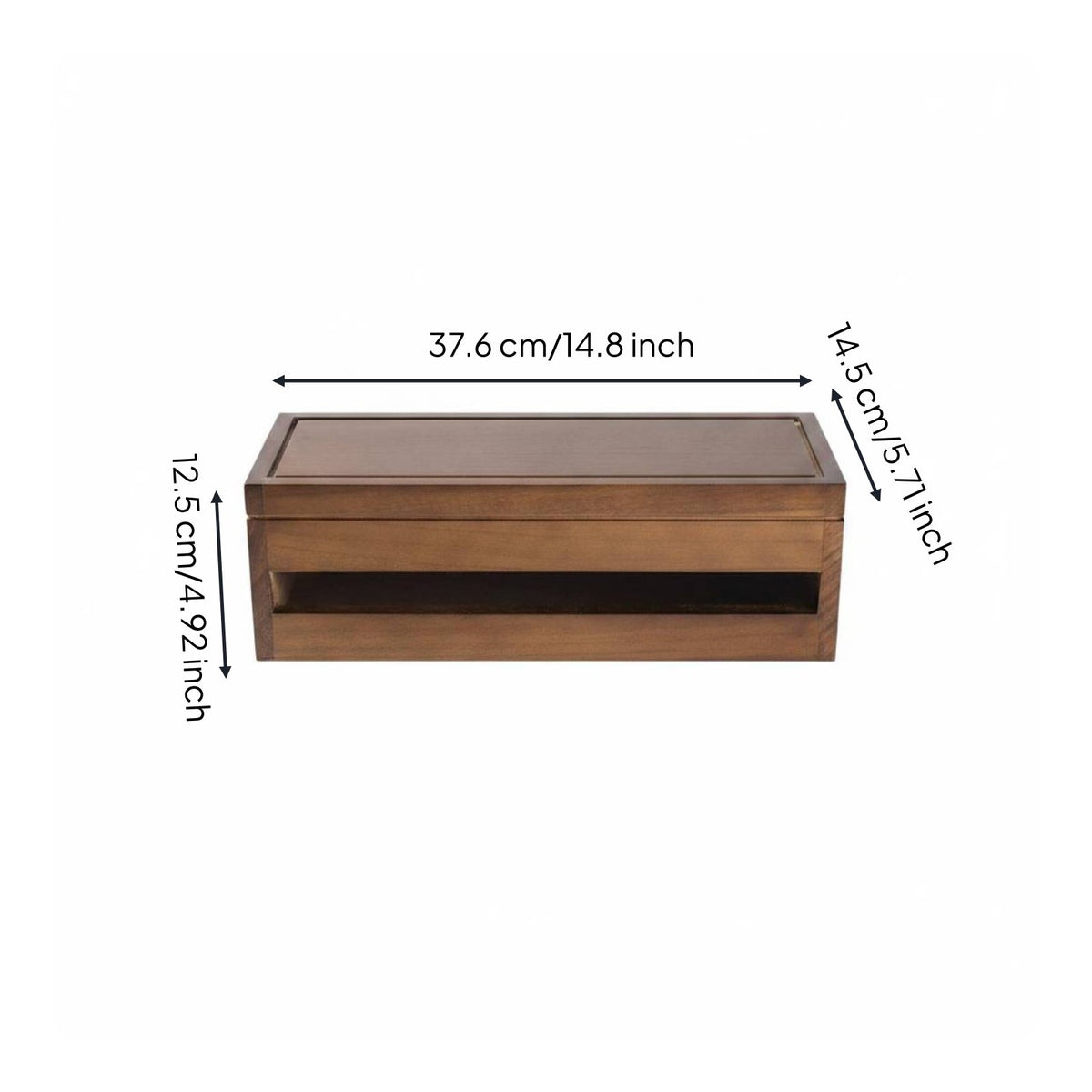 Desktop Cable Storage Box Solid Wood Desk Cord Organizer for Living Room