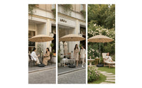 Outdoor Umbrella with Tilt Tilting with Fiberglass Ribs UPF 50+ Market Umbrella with Tilt for Homeowners, Cafe Owners, Backyard, Poolside