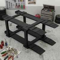 3D-Printed Model Car Parking Rack Compact Miniature Car Display Stand Organized Model Base Practical for Collectors, Tabletop, Shelf, Hobby Desks