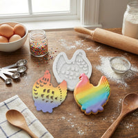 Easter Hen Silicone Mould Non-Stick Chicken Resin Casting Mould Flexible Farm Animal Fondant Form for DIY Hanging Ornaments Chocolate Cake Decoration Spring Crafts
