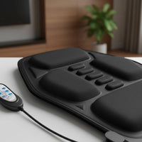 9 Intensity Levels Heated Back Massager Cushion Soothing Heat Vibrating Massage Seat Pad Customizable Settings Electric Chair Massager Wired Controller for Home, Office, Car