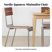 Wood and Metal Side Chair Nordic design Seating Furniture Japanese Aesthetic Minimalist Design for Dining Room, Restaurant, Cafe