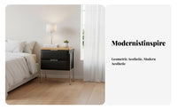 Upholstered 2-Drawer Cabinet Modern Design Nightstand Compact Size for Families