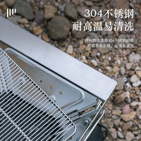 户外不锈钢烧烤炉露营焚火台焚火架三档可调节可折叠大号BBQ烤炉