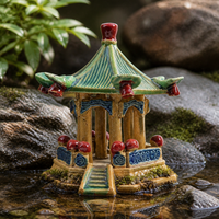 Aquarium Landscape Ceramic Pavilion Ornament for Fish Tank Decor