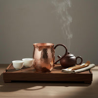 Vintage Design Pure Copper Cha Hai Multi-Functional Handmade Copper Fairness Cup Easy to Clean Chinese Tea Fairness Cup Anti-Scald Handle