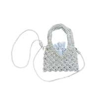 Beaded Handbag with Drawstring Pouch Compact Purse Small for Weddings