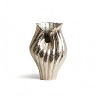 Decorative Vase Silver Tabletop Vase Textured Ornament for Dining Table