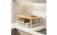 Kitchen Counter Rack Saving Countertop Appliance Riser Versatile Microwave Shelf with Drawer for Washroom