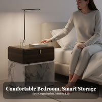 Round Fluted Nightstand Modern design Bedside Cabinet Luxury Aesthetic for Adults