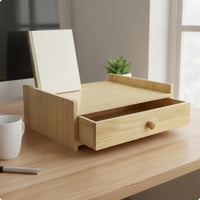 Desktop Drawer Organizer Pre-Assembled Wood Storage Box Space Saving for Office