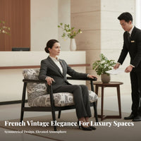 Upholstered High-Sided Armchair French Vintage Design Scalloped Rear Armchair Easy Assembly Modern Minimalist Aesthetic