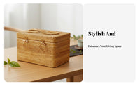 Lidded Rattan container with Handle Portable Design for Camping, Home Decorators