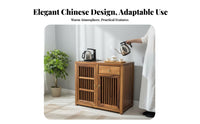 Wooden Tea Brewing Cabinet Chinese Design Living Room Furniture Space Saving Easy Assembly for Homeowners, Families, Home Office