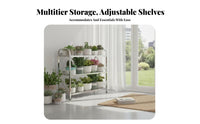 Indoor & Outdoor Use Multi-Level Plant Stand Modern Simple Design Multi-Tier Shelving Single-Level Freestanding Flower Rack Strong Load-Bearing for Gardeners, Home Decorators, Balcony, Garden, Living Room, Bedroom