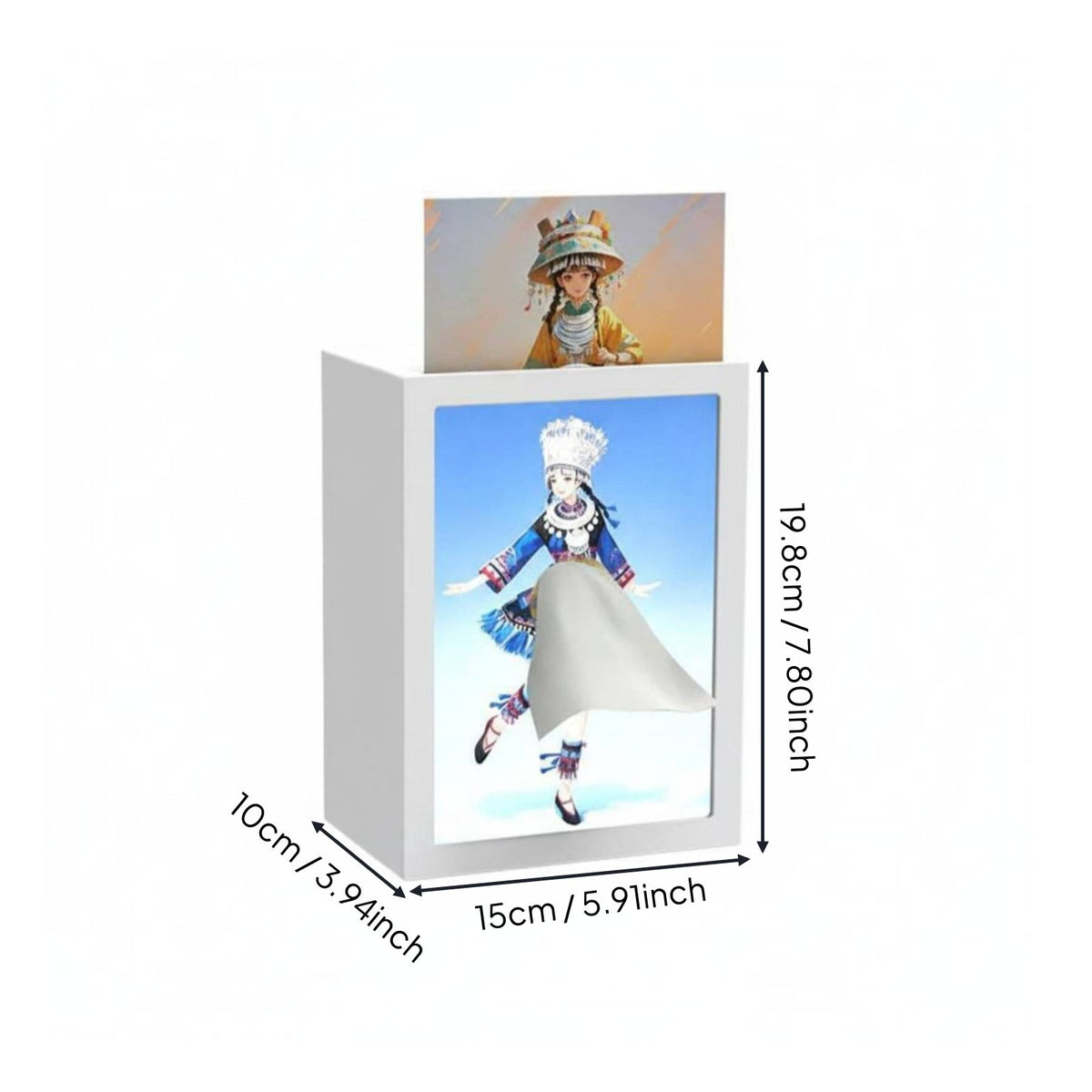 LED Photo Frame Tissue Box Multi-Functional House Decoration Double Power Supply