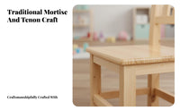 Wooden Stool with Backrest full Wood Construction Household Furniture
