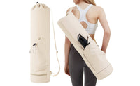 Exercise Mat Bag Adjustable Shoulder Strap Exercise Mat Storage Bag Wet Pocket Compartment Sports Accessory for Yogis, Pilates Enthusiasts, Gym