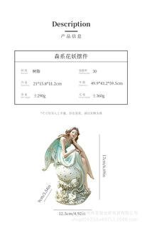 创意跨境新品家居户外天使花仙子花妖花园雕像树脂装饰工艺品