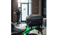 Strap-on Motorcycle Rear Seat Bag Compact Motorcycle Tail Bag with Straps Stable Easy to Clean for Daily Commutes