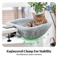 Space-Saving Desk-Hammock Hammock | Soft soft Padded Rim, Machine Washable material, Cat Hammock with Clamp, for Home Office