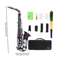 Brass Alto Sax with Case Engraved Alto Saxophone Kit Curved E-Flat Saxophone Sturdy for Beginners