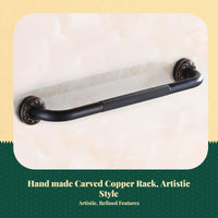 European Black Bronze Towel Rack, Antique Copper, Wall Mount