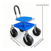 Rolling Garden Stool Wheeled Garden Stool with Wheels Heavy Duty Rolling Work Seat for Gardeners, Seniors