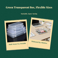 Rectangular Transparent Plastic Storage Box, Multi-Purpose Organizer, Hinged Lid, Compartment Container for Jewelry, Office Supplies, angling equipment