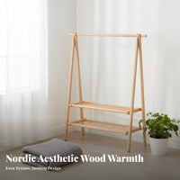 Minimalist Design Freestanding Clothes Rail Multi-Functional A-Frame Clothes Rack Space-Saving Garment Stand Easy Assembly for Apartment Dwellers, Homeowners, Bedroom, Entryway, Hallway, Dorm Room