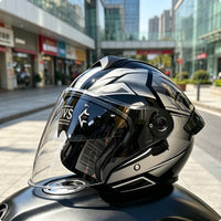 Half Open Face | DOT Approved, aerodynamically shaped, Open Face Helmet, for City Riding
