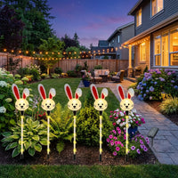 Solar Easter Outdoor Light Weather Resistant Solar Easter Lights Waterproof LED Bunny Garden Stakes for Homeowners, Families, Lawn, Flowerbed, Patio