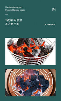 现货不锈钢烧烤碳篮装木炭用碳盘户外烧烤漏网不锈钢网批发