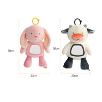 Sensory Stuffed Animal with Hanging Loop Soft Soft Toy with Mirror Textured Baby Soothing Toy for Infants, Stroller