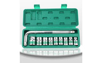 Socket Wrench Kit 1/2-Inch Socket Set with Case Chrome-Finished Tool Set with Sockets for Mechanics, Amateur Mechanics, Automotive Repair, Garage