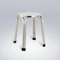 Compact Stainless Steel Stool Minimalist Stackable Stool Long-Lasting Furniture Non-Slip for Kitchen, Shop