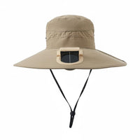 Design Solar Fan Hat Lightweight Fisherman Hat with Fan Breathable Mesh Outdoor Headwear Adjustable Chin Strap for Fishers, Hikers, Gardeners, Fishing, Hiking, Beach, Gardening