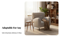 Boucle Upholstered Armchair Nordic aesthetic Accent Chair contemporary Design Easy Assembly for Women, Readers, Bedroom