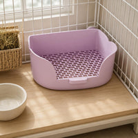 Dwarf Rabbit Potty Tray Flower Shape Guinea Pig Litter Box Perforated Bottom