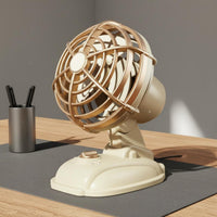 USB Desk Fan Compact Retro Design Fan Quiet for Dorm, Office