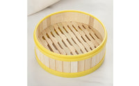 10 Pieces Bamboo Steamer Basket with Lid Natural Dumpling Steamer Sturdy