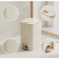 Trash Can with Foot Pedal Hands-Effortless Wastebasket Long-Lasting for Bathroom