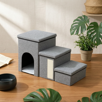 Foldable Pet Stairs Multifunction Dog Stairs with Storage Arched Entrance