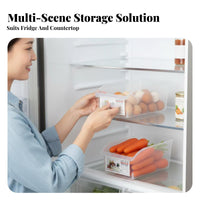 Stackable Fridge Drawer Transparent Food Container Space-Saving for Refrigerator