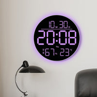 RGB LED Wall Clock with Color Changing Display and Ambient Light