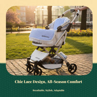 Ultra-Soft Pet Stroller Pad, Removable, Foldable, Lace