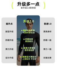 莱卡连体泳衣冲浪防晒服男长袖长裤踩脚游泳浮潜水母衣速干冲浪服